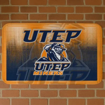 UTEP Miners Pixel Blur Blue Doormat