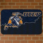 UTEP Miners Tribal Detailing Blue Black Doormat
