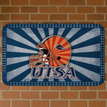 UTSA Roadrunners Helmet Centerpiece Orange Doormat