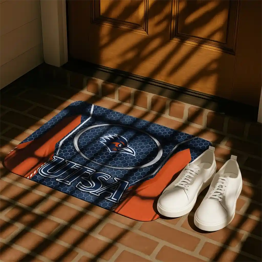 utsa-roadrunners-hexagon-oval-orange-doormat-trendy.webp