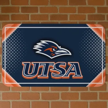 UTSA Roadrunners Silver Halftone Orange Doormat
