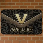 Vanderbilt Commodores Layered Lines Black Doormat