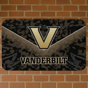 Vanderbilt Commodores Layered Lines Black Doormat