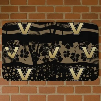 Vanderbilt Commodores Palm Silhouette Black Doormat