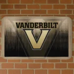 Vanderbilt Commodores Pixel Blur Black Doormat
