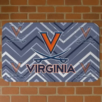 Virginia Cavaliers Chevron Geometrics Blue Doormat