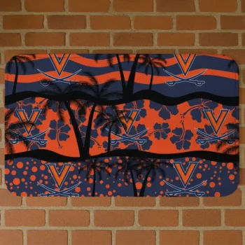 Virginia Cavaliers Palm Silhouette Blue Black Doormat