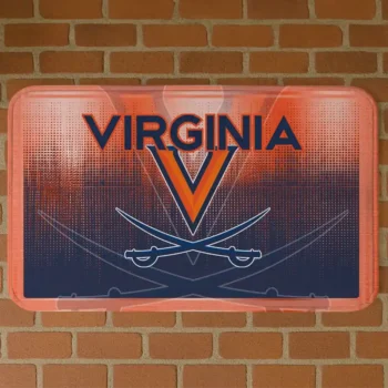 Virginia Cavaliers Pixel Blur Blue Doormat