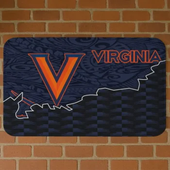 Virginia Cavaliers Tribal Detailing Blue Black Doormat