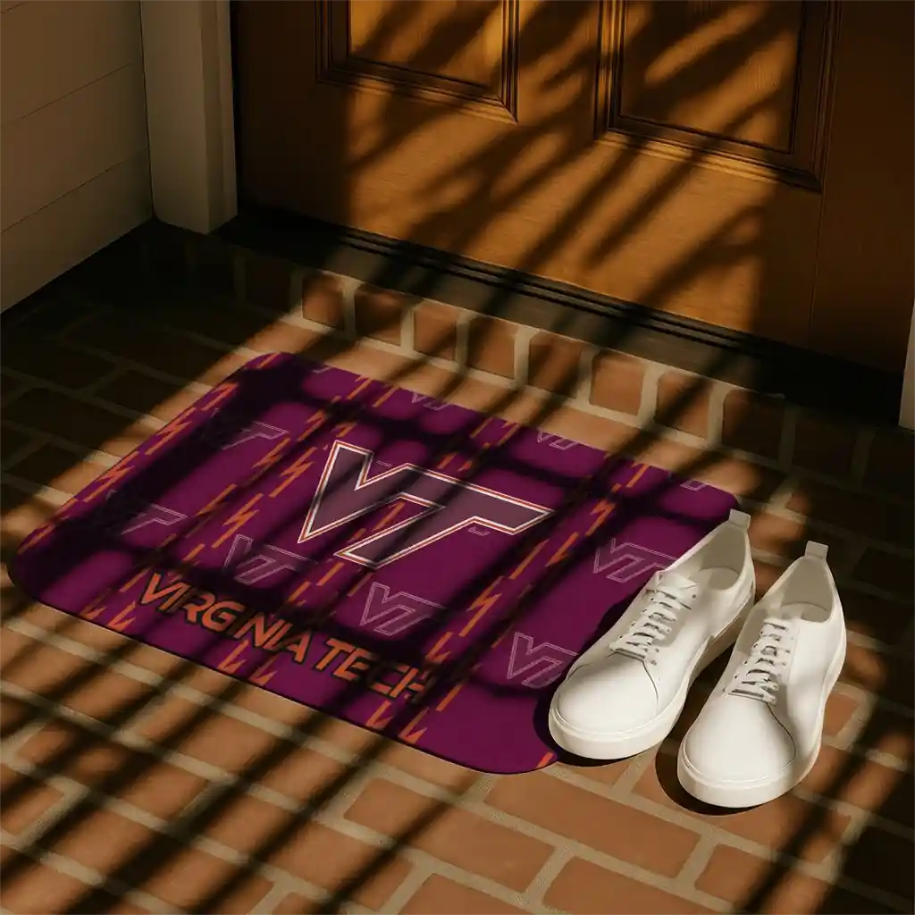 virginia-tech-hokies-bolt-row-maroon-doormat-trendy.webp