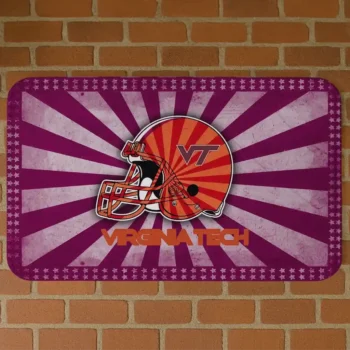 Virginia Tech Hokies Helmet Centerpiece Maroon Doormat