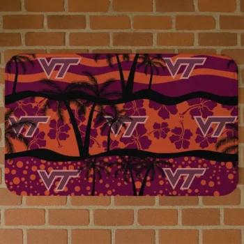 Virginia Tech Hokies Palm Silhouette Maroon Black Doormat