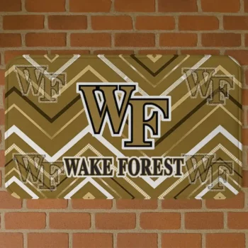 Wake Forest Demon Deacons Chevron Geometrics Gold Doormat