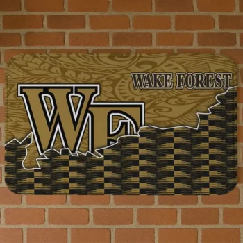 Wake Forest Demon Deacons Tribal Detailing Gold Black Doormat