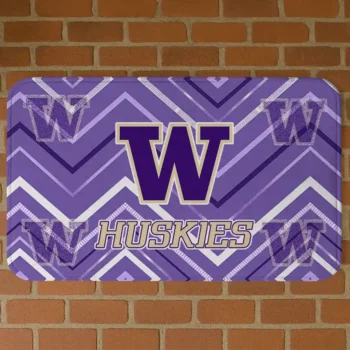Washington Huskies Chevron Geometrics Purple Doormat