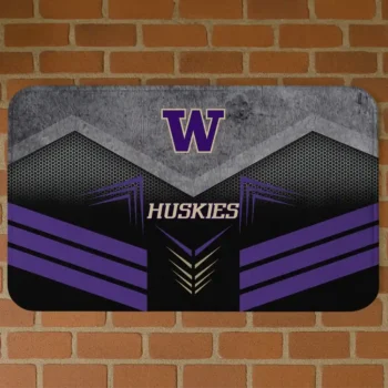 Washington Huskies Chevron Points Purple Black Doormat