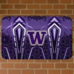 Washington Huskies Graphic Stripes Purple Doormat