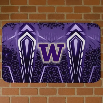 Washington Huskies Graphic Stripes Purple Doormat