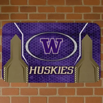 Washington Huskies Hexagon Oval Purple Doormat