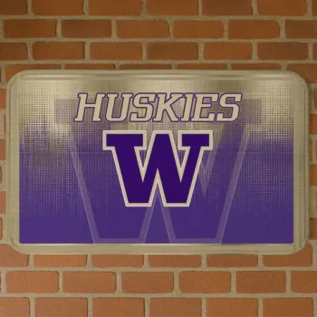 Washington Huskies Pixel Blur Purple Doormat