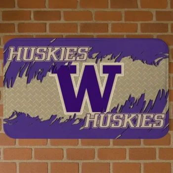 Washington Huskies Plate Rip Purple Doormat