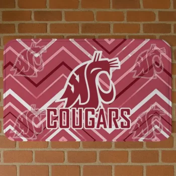 Washington State Cougars Chevron Geometrics Crimson Doormat