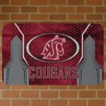 Washington State Cougars Hexagon Oval Crimson Doormat