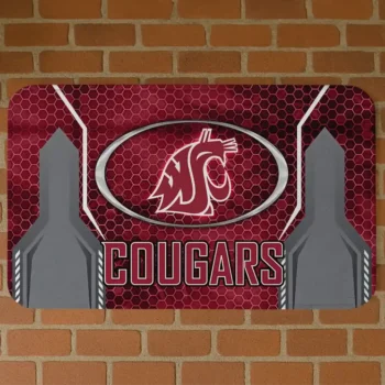 Washington State Cougars Hexagon Oval Crimson Doormat