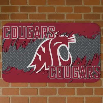 Washington State Cougars Plate Rip Crimson Doormat