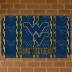West Virginia Mountaineers Bolt Row Blue Doormat