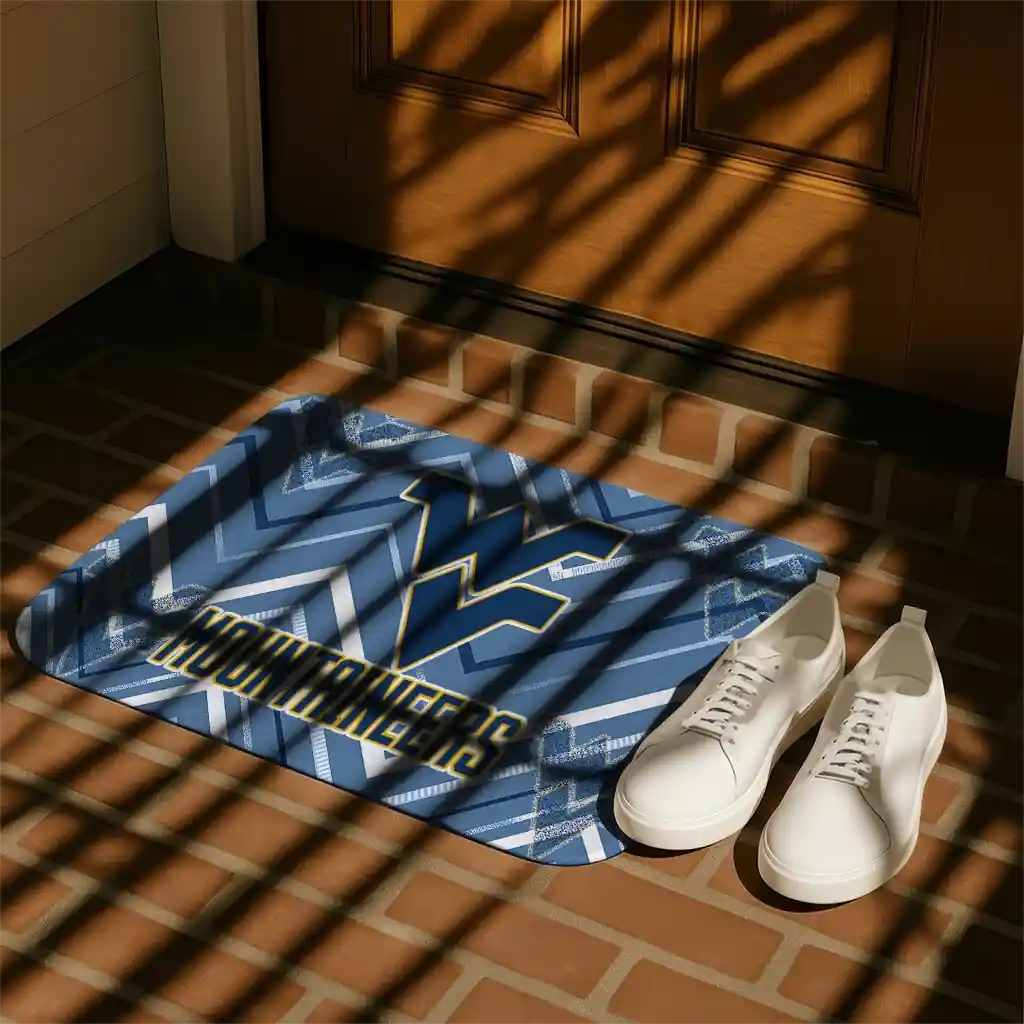 west-virginia-mountaineers-chevron-geometrics-blue-doormat-trendy.webp