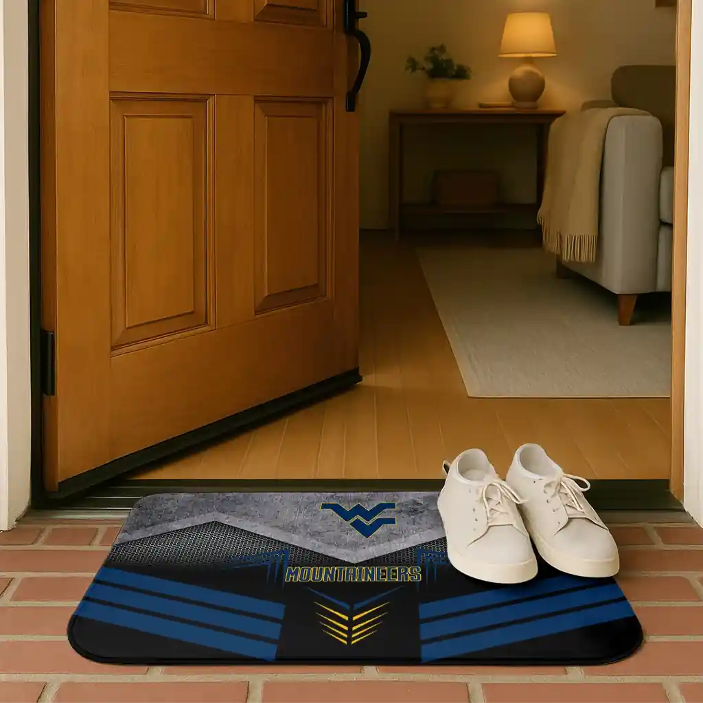 west-virginia-mountaineers-chevron-points-blue-black-doormat-fashion-forward.webp