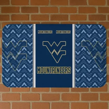 West Virginia Mountaineers Chevron Stack Blue Doormat