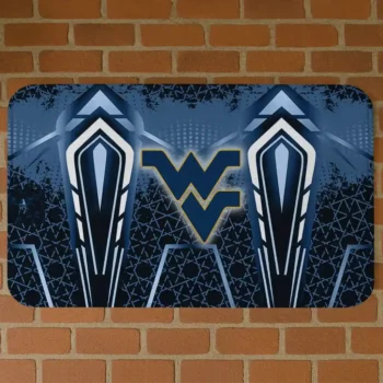 West Virginia Mountaineers Graphic Stripes Blue Doormat