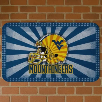 West Virginia Mountaineers Helmet Centerpiece Blue Doormat