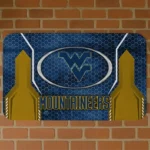 West Virginia Mountaineers Hexagon Oval Blue Doormat