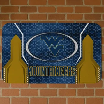 West Virginia Mountaineers Hexagon Oval Blue Doormat