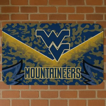 West Virginia Mountaineers Layered Lines Blue Doormat