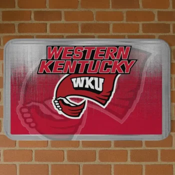 Western Kentucky Hilltoppers Pixel Blur Red Doormat