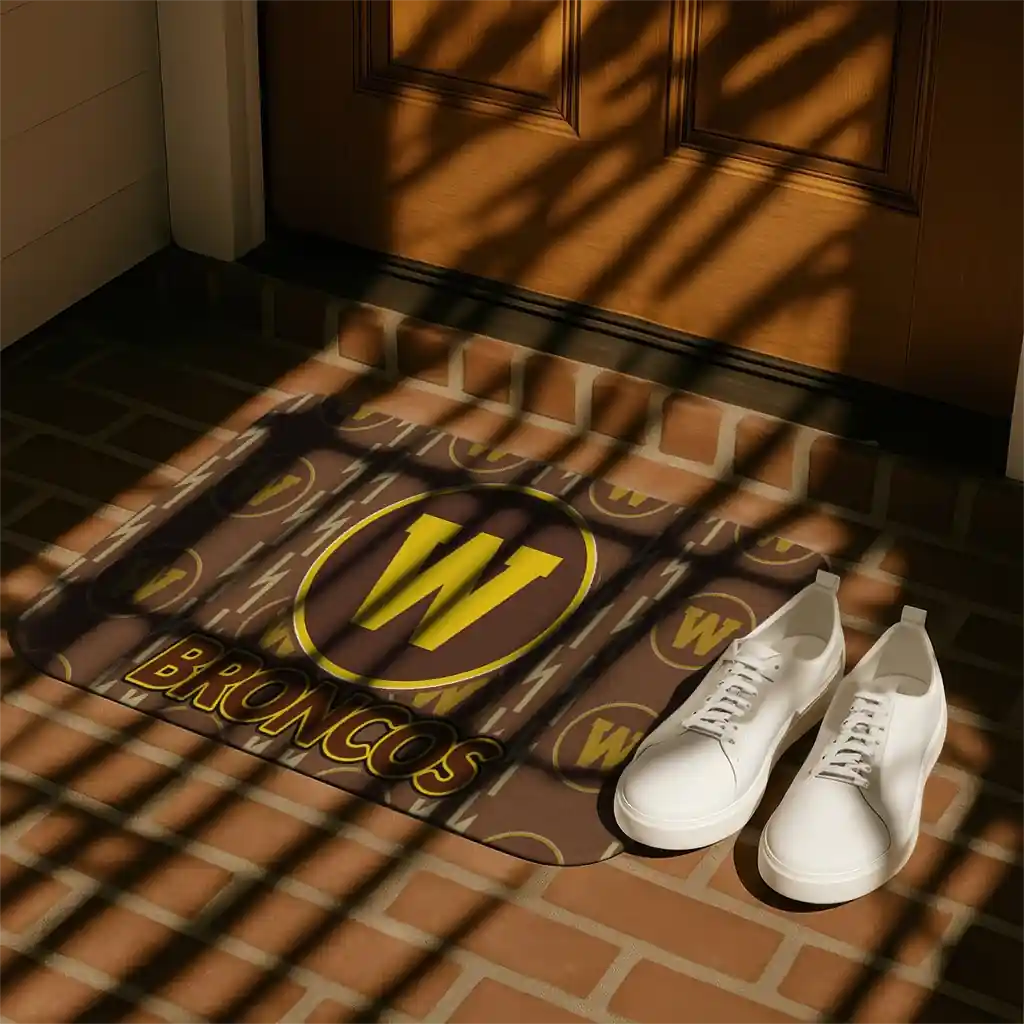 western-michigan-broncos-bolt-row-brown-doormat-trendy.webp