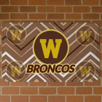 Western Michigan Broncos Chevron Geometrics Brown Doormat
