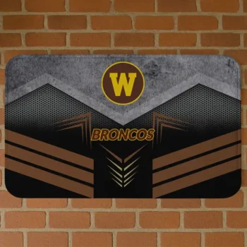 Western Michigan Broncos Chevron Points Brown Black Doormat