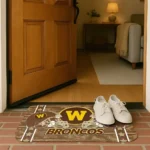 western-michigan-broncos-helmet-illustration-brown-doormat-best-selling.webp