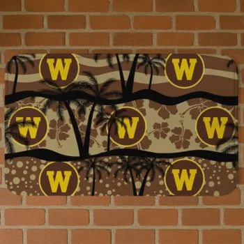 Western Michigan Broncos Palm Silhouette Brown Black Doormat