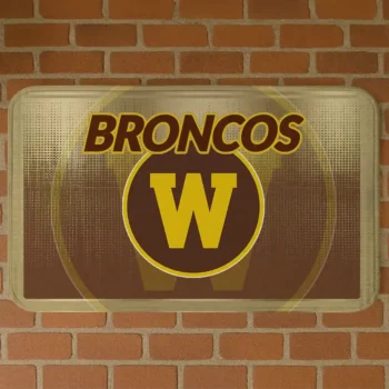Western Michigan Broncos Pixel Blur Brown Doormat