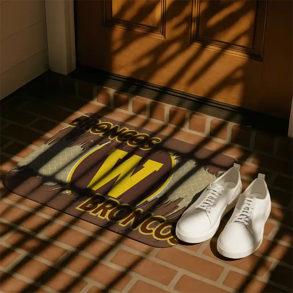 western-michigan-broncos-plate-rip-brown-doormat-trendy.webp