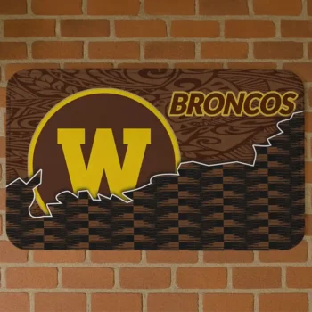 Western Michigan Broncos Tribal Detailing Brown Black Doormat