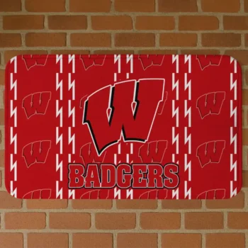 Wisconsin Badgers Bolt Row Red Doormat