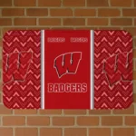 Wisconsin Badgers Chevron Stack Red Doormat