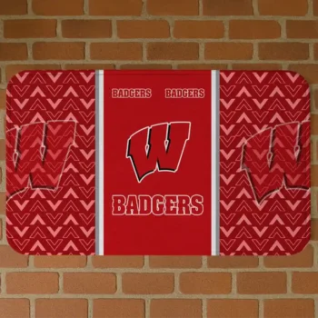 Wisconsin Badgers Chevron Stack Red Doormat